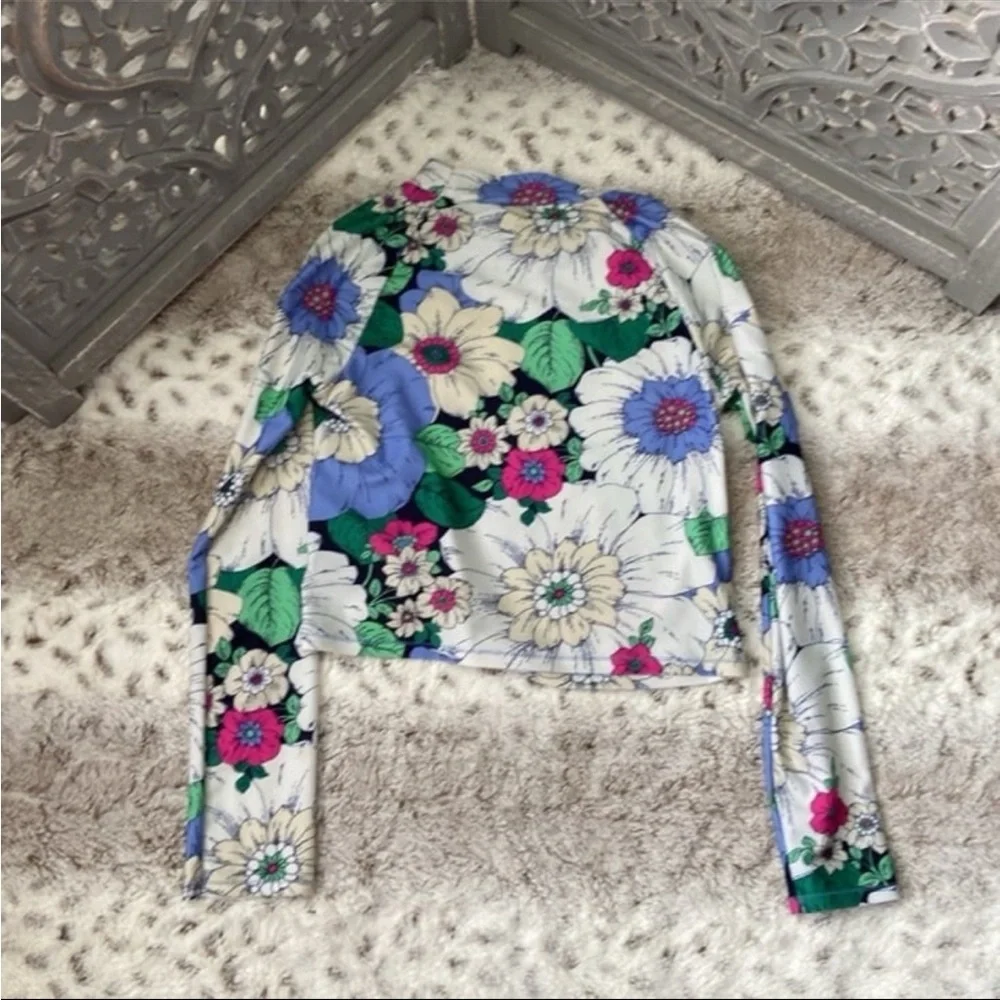 GAP Kids long sleeve rashguard girls large floral beach tropical island girl